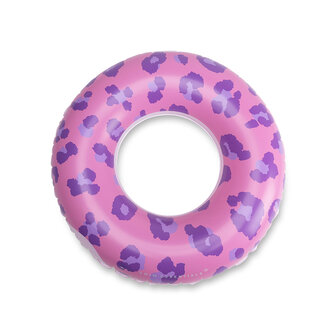 Zwemband 90cm Donut paars-roze panterprint