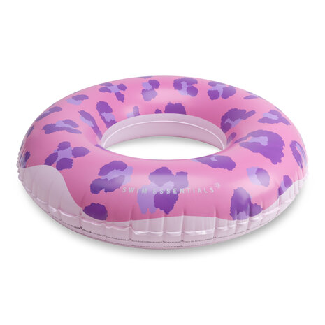 Zwemband 90cm Donut paars-roze panterprint