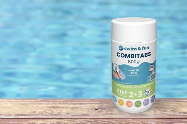Swim & Fun CombiTabs Chloorvrij 20g 800g &ndash; Actieve Zuurstof Zwembadtabletten