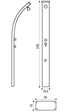 Afmetingen design tuindouche